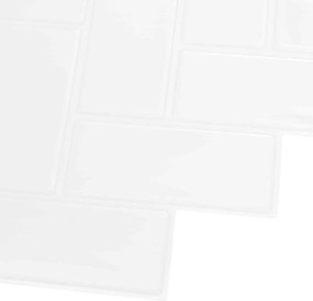 vidaXL Πλακάκι ψαροκόκαλο 50 pcs Λευκό 30 x 30 cm Πολυουρεθάνη και PET