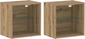 vidaXL Σετ επίπλου τηλεόρασης 8 pcs artisan δρυς Επεξεργασμένο ξύλο