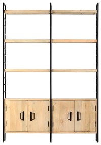vidaXL Βιβλιοθήκη με 4 Επίπεδα 124 x 30 x 180 εκ. Μασίφ Ξύλο Μάνγκο