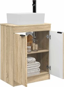 vidaXL Καθρέφτης μπάνιου με νιπτήρα Sonoma Δρυς 54 x 35 x 83 εκ