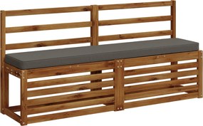 vidaXL Μαξιλάρια Πάγκου 2 Τεμαχίων VUGHT 2 pcs 100% Πολυεστέρας Γκρι