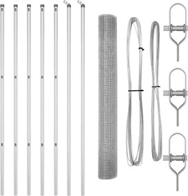 vidaXL Στύλος Περιφράξεων Ασημί 10 x 1,4 μ (16 x 16 mm δικτύωμα)