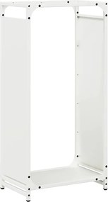 vidaXL Ράφι Καυσόξυλων Λευκό 44x28x90 εκ. Χάλυβας ψυχρής έλασης
