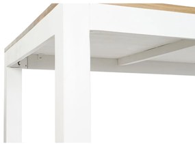 Τραπεζαρία DKD Home Decor Λευκό Καφέ ξύλο ακακίας Ξύλο από Μάνγκο 200 x 100 x 80 cm