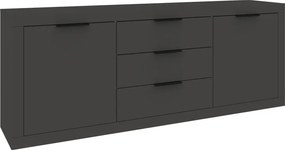 Μπουφές Doha pakoworld σε ανθρακί απόχρωση 210x45x80.5εκ