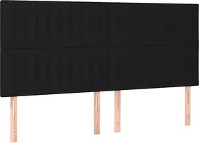 vidaXL Κρεβάτι Boxspring με Στρώμα Μαύρο 180x200 εκ. Υφασμάτινο