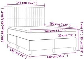 ΚΡΕΒΑΤΙ BOXSPRING ΜΕ ΣΤΡΩΜΑ &amp; LED ΜΑΥΡΟ 140X190 ΕΚ. ΥΦΑΣΜΑΤΙΝΟ 3135591