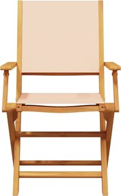 vidaXL Σετ Τραπεζαρίας Κήπου 5 τεμ. Μπεζ Ύφασμα/Μασίφ Πεύκου