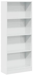 Βιβλιοθήκη Γυαλιστερό Λευκό 60x24x143 εκ. Επεξεργασμένο Ξύλο - Λευκό