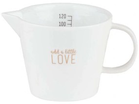 Μεζούρα Κουζίνας Πορσελάνινη Add A Little Love RD0090552 7,5x6cm 120ml White-Gold Raeder Πορσελάνη