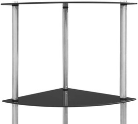 vidaXL Ραφιέρα 6 Επιπέδων Μαύρη 30 x 30 x 160 εκ. από Ψημένο Γυαλί