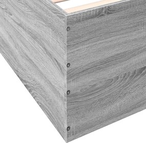 vidaXL Κρεβάτι δαπέδου Γκρι Sonoma 80 x 200 cm Επεξεργασμένο Ξύλο