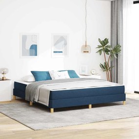 vidaXL Κρεβάτι με ελατήρια Μπλε, Καφέ 180 x 200 cm