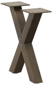 vidaXL Πόδια τραπεζιού σαλονιού σε σχήμα Χ 2 τεμ. Φυσικό ατσάλι