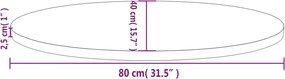 vidaXL Επιφάνεια Τραπεζιού Οβάλ Λευκή 80x40x2,5 εκ. Μασίφ Ξύλο Πεύκου