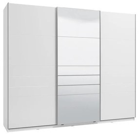 Wardrobe Mondego with Mirror 270 POG White - White Lacquer 262.5*62.5*224 cm