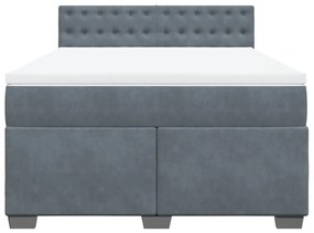 ΚΡΕΒΑΤΙ BOXSPRING ΜΕ ΣΤΡΩΜΑ ΣΚΟΥΡΟ ΓΚΡΙ 140X190 ΕΚ. ΒΕΛΟΥΔΙΝΟ 3288619