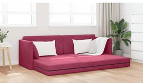 vidaXL Καναπές-κρεβάτι 2 σε 1 Κρασί κόκκινο 213x144x60 cm Βελούδο