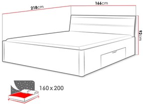 Κρεβάτι Delta Plus-Δρυς-160 x 200