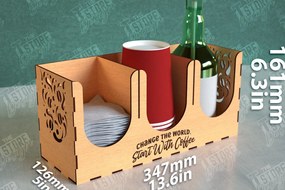 Intra απο ξύλο plywood  Χρώμα wenge 3mm-4mm πάχος - Σχάρα για σιρόπι καφέ | Desktop Organizer Δίασταση 20x20 cm INTRAFABR-52747233