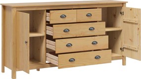 vidaXL Πλαϊνό γραφείο HILL Μέλι Καφέ 154 x 40 x 80 εκ. Στερεό πεύκο