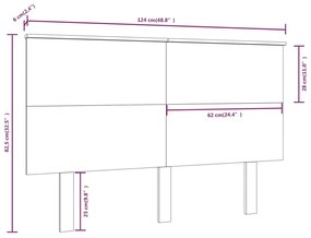 vidaXL Κεφαλάρι Κρεβατιού 124x6x82,5 εκ. από Μασίφ Ξύλο Πεύκου