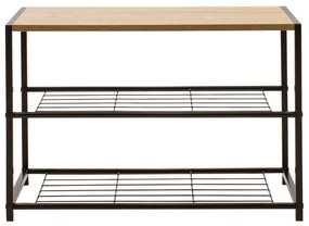 Παπουτσοθήκη Ramon 6 ζευγών φυσικό-μαύρο 63x30x43εκ 63x30x43 εκ.