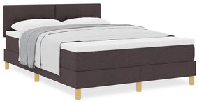 vidaXL Κρεβάτι box spring με στρώμα με στρώμα Σκούρο καφέ Σκούρο καφέ