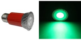 Adeleq Λάμπα Led Ισχύος Ε27 3W 230V 1 Led Εναλλάξιμο Φακό 30° Πράσινο 13-270335