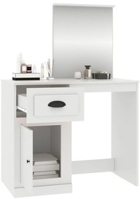 vidaXL Μπουντουάρ με Καθρέφτη Λευκό 90 x 50 x 132,5 εκ. Επεξεργ. Ξύλο