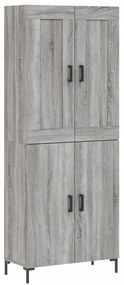 vidaXL Ντουλάπι Γκρι Sonoma 69,5 x 34 x 180 εκ. Επεξεργασμένο Ξύλο