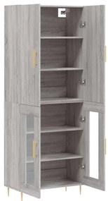 vidaXL Ντουλάπι Γκρι Sonoma 69,5 x 34 x 180 εκ. Επεξεργασμένο Ξύλο