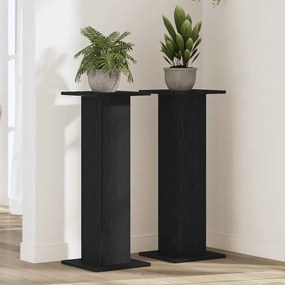 vidaXL Βάση φυτών 2 pcs Μαύρη Οξυά 30 x 30 x 80 cm Επεξεργασμένο ξύλο