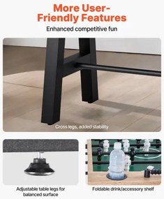 VEVOR 140 cm Foosball Soccer Game Table Standard Size Foosball Table for Home