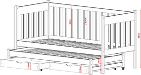 KAJA 80x180 pine bunk bed Lano Furniture