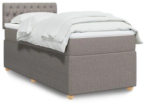 Κρεβάτι Boxspring με Στρώμα Taupe 80x200 εκ. Υφασμάτινο - Μπεζ-Γκρι