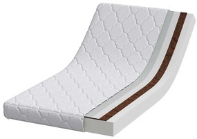 vidaXL Στρώμα με Επίστρωμα Καρύδας Λευκό 120 x 60 cm PU Αφρός