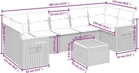 vidaXL Σαλόνι Κήπου Σετ 8 τεμ. Μπεζ Συνθετικό Ρατάν με Μαξιλάρια