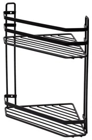 ESTIA ΕΤΑΖΕΡΑ ELEGANT ΜΕΤΑΛΛΙΚΗ ΓΩΝΙΑΚΗ 2 ΘΕΣΕΩΝ 32x28x18cm ΜΑΥΡΗ