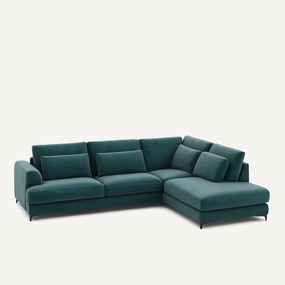 Γωνιακός καναπές δεξιός, βελούδινος, Marsile