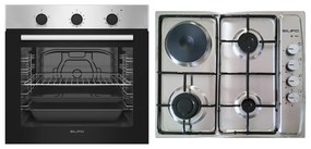 SILIFO ΣΕΤ ΦΟΥΡΝΟΣ ΗΛΕΚΤΡΙΚΟΣ SF6855BOI INOX 76LT + ΕΣΤΙΑ ΜΙΚΤΗ SF6100 INOX (3 ΥΓΡΑΕΡΙΟΥ + 1 ΗΛΕΚΤΡΙΚΟ) SILIFO 999-002-90148