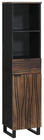 vidaXL Ντουλάπι Μπάνιου Ριγέ Καφέ 38 x 33 x 160 εκ. Μασίφ ξύλο μάνγκο