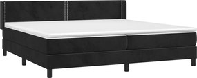 vidaXL Κρεβάτι Boxspring με Στρώμα Μαύρο 200x200 εκ. Βελούδινο