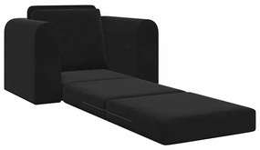 vidaXL Καθίσμα Σαλονιού Κρεβάτι 2-in-1 Μαύρο 98x71x83 εκ. Βελούδο