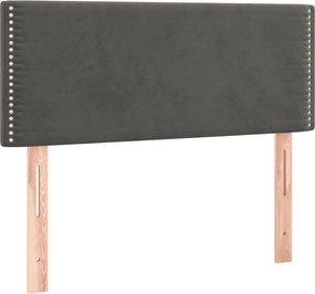 vidaXL Κρεβάτι Boxspring με Στρώμα Σκούρο Γκρι 90x190 εκ. Βελούδινο