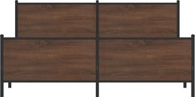 vidaXL Σκελετός Κρεβ. Χωρίς Στρώμα Καφέ Δρυς 200x200 εκ. Μεταλλικό