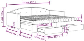 Καναπές Κρεβάτι Συρόμενος Ροζ 90x200 εκ. Βελούδινος &amp; Συρτάρια - Ροζ
