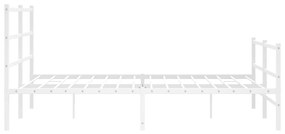 vidaXL Πλαίσιο Κρεβατιού με Κεφαλάρι/Ποδαρικό Λευκό 160x200εκ. Μέταλλο