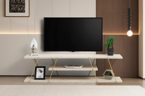 Έπιπλο Τηλεόρασης Τραβερτίνη / Χρυσό CLOGEDO 120x30x33