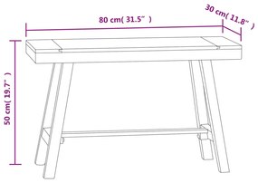 vidaXL Παγκάκι 80 εκ. από Μασίφ Ξύλο Teak